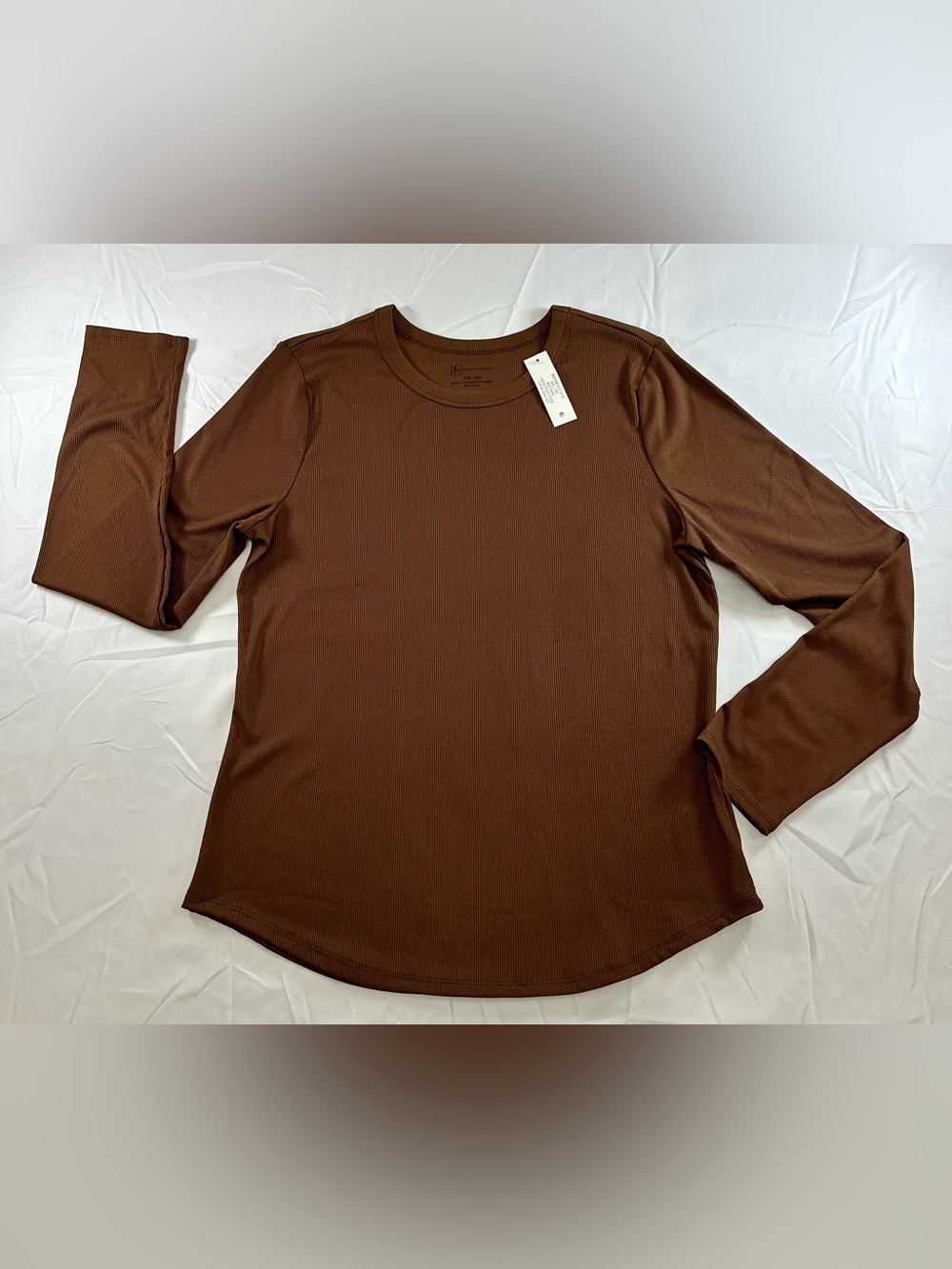 No Boundaries Juniors Classic Long-Sleeve Crewneck Top - Brown